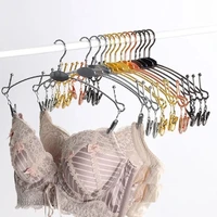 5pcs metal gold hanger for underwear bra clothespin panties clip hangers non slip clothes drying rack wardrobe storage organizer