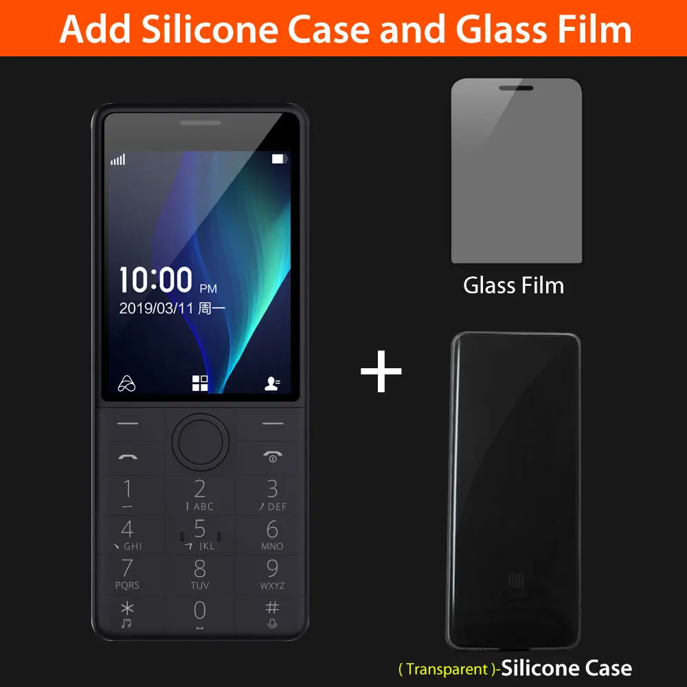 Add Case and Film Xiaomi Qin 1S+ VoLTE 4G сеть Wifi 4G+ 512MB 2,8 дюйма 1480mAH bluetooth 4,2 инфракрасный пульт дистанционного управления gps Две sim-карты русский - Color: Add Case and Film