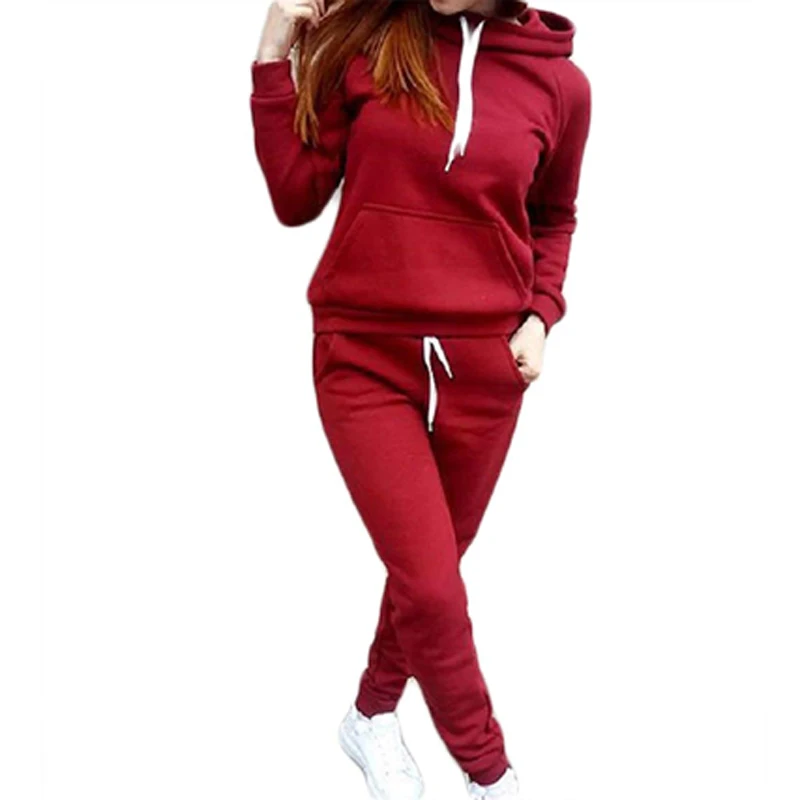 

Kayotuas Women 2Pcs Set 2022 Trendy Simple Sweatshirt Autumn Winter Sport Outfit Casual Tracksuit Pullover Hoodie+Jogger Pants