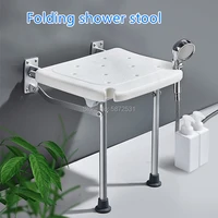 safety bathroom folding shower seat bathroom shower seat wall mounted relaxation shower chair wall stand chair aluminum alloy
