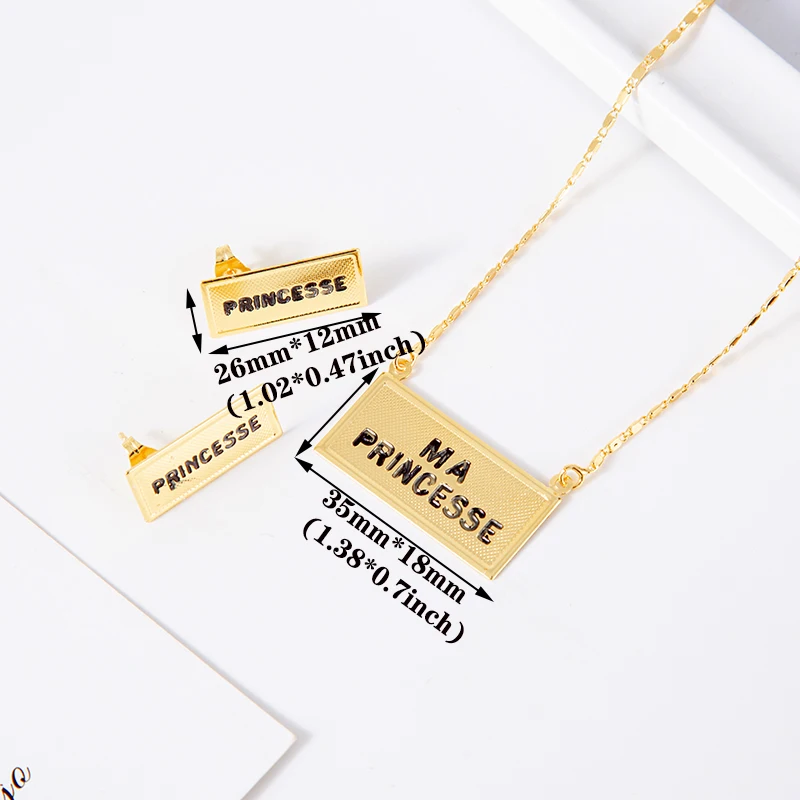 Ожерелье с именем ювелирные наборы для женщин и девочек квадратные изделия