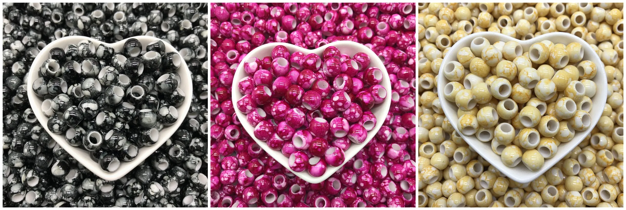 30 шт./лот круглые бусины с большим отверстием 12 мм для изготовления ювелирных