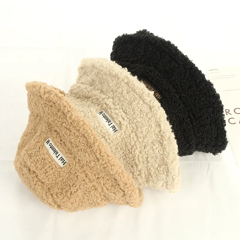 Новая осенне зимняя женская шапка из овечьей шерсти с буквенным принтом меховая