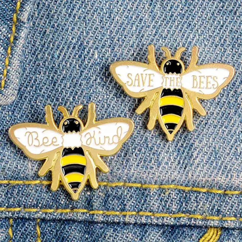 Брошь с эмалью в виде пчелы для мужчин и женщин значок на лацкан украшение сумок