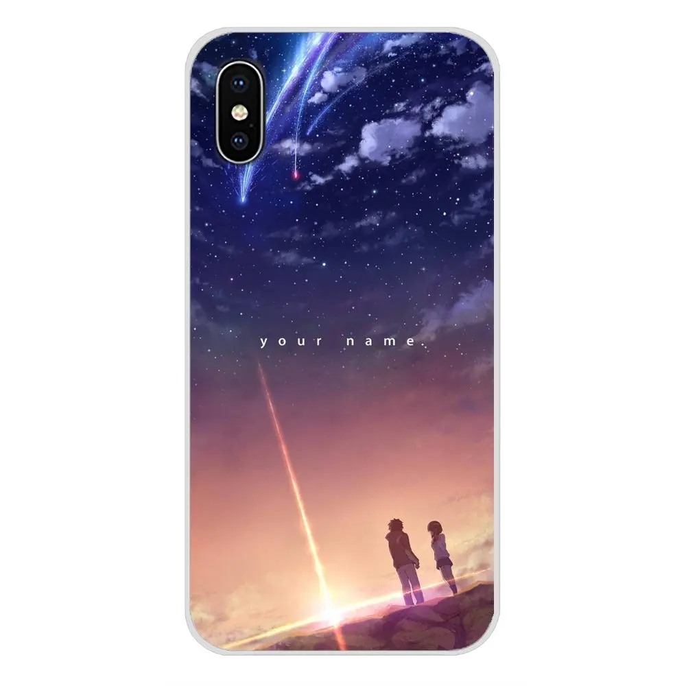 Чехол из ТПУ для Apple iPhone X XR XS 11Pro MAX 4S 5S 5C SE 6S 7 8 Plus ipod touch 5 6 японское аниме Твое имя Kimi