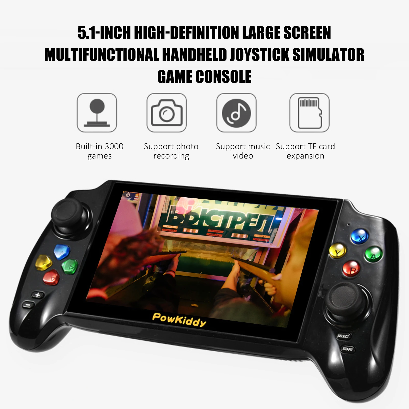 

X13 USB TF Card 5.1inch Screen 3.5mm Earphone Slot TV Connection 3000 Classic Built-In Games Rechargeable Pocket Game Device