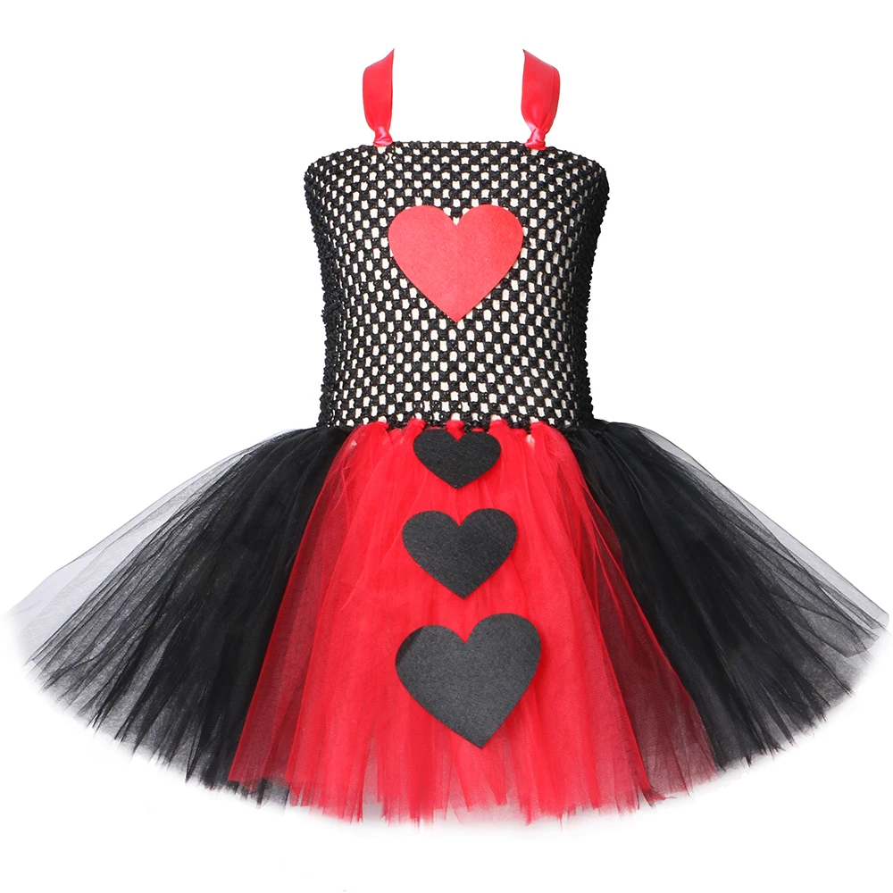 Платье-пачка для девочек Queen of Hearts черное красное фатиновое карнавала вечерние на