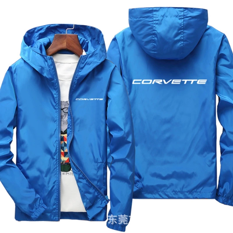 

2021 Motorcycle Jacket Windproof for CORVETTE logo Jacket Riding Hooded Suit Windbreaker Sweatshirts Racing zipper Coat