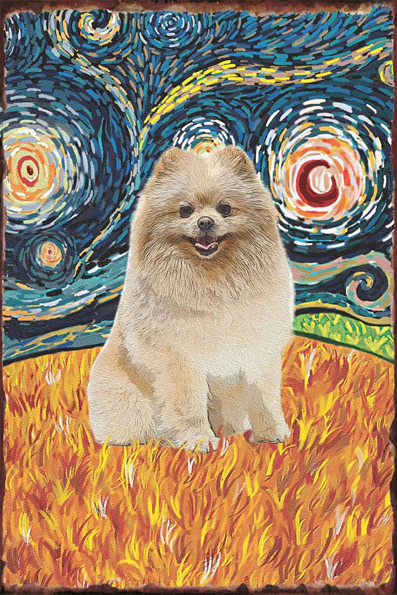 

Померанский Ван Гог Ретро винтажный металлический знак жестяной знак оловянные пластины декор для стен декор комнаты для искусства мужска...