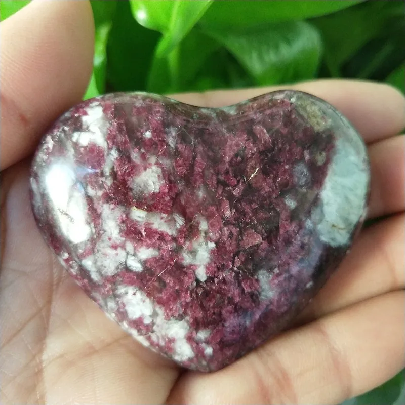 Натуральный турмалин с цветком сливы сердце кристаллический камень минерал