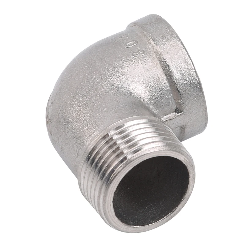 Угловой фитинг для труб из нержавеющей стали с внутренней и наружной резьбой