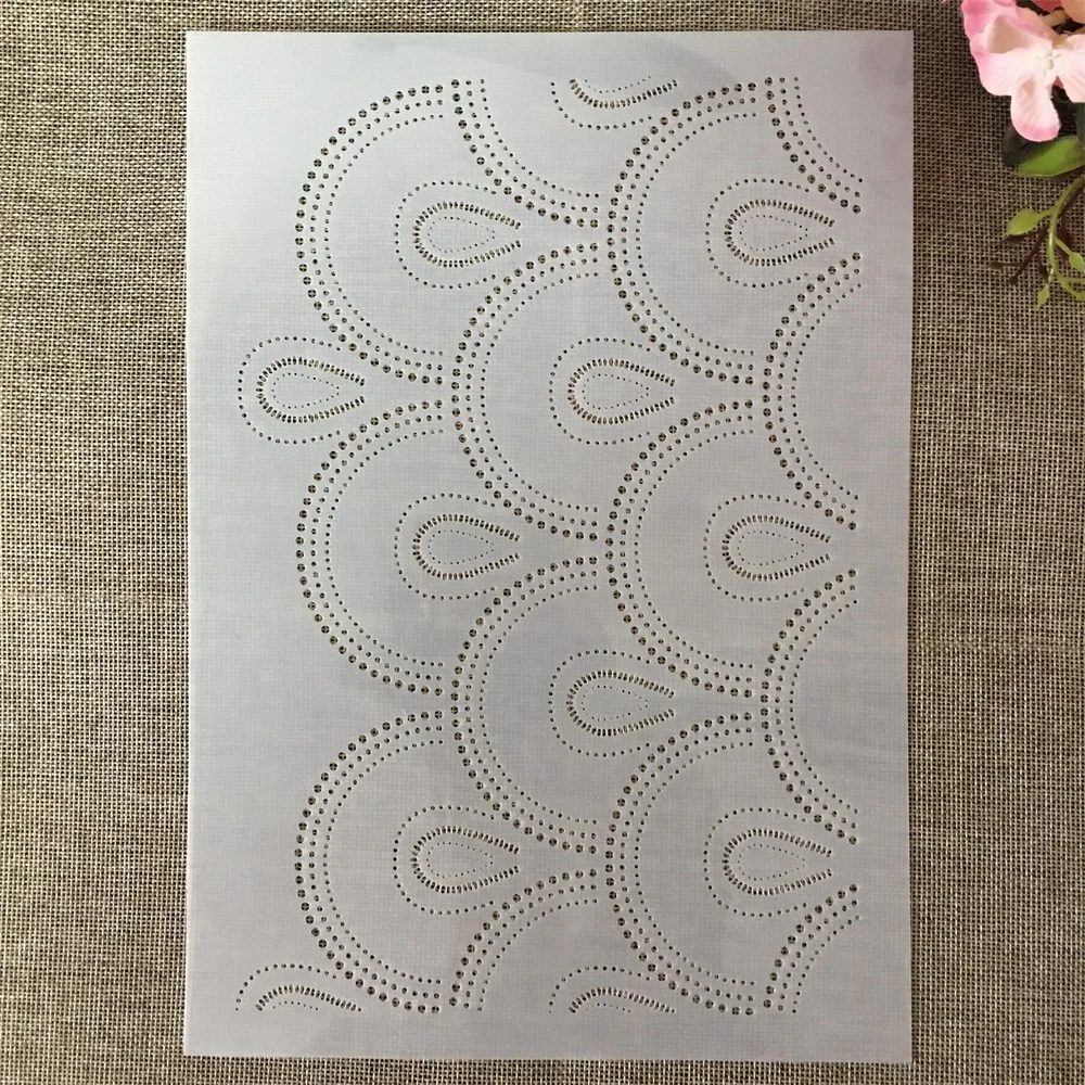 

A4 29cm Geometry Wavy Drop DIY Layering Stencils Wall Painting Scrapbook Coloring Embossing Album Decorative Template