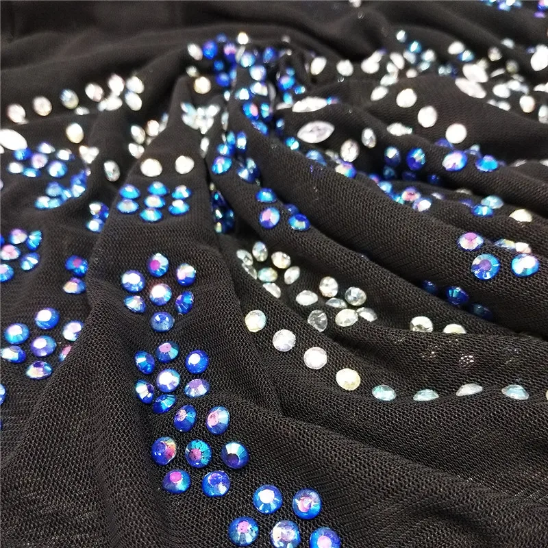 

Luxury Colorful Diamonds Rhinestone Night Club Party Dress Women Halter Sleeveless Backless See Through Mesh Bodycon Mini Dress