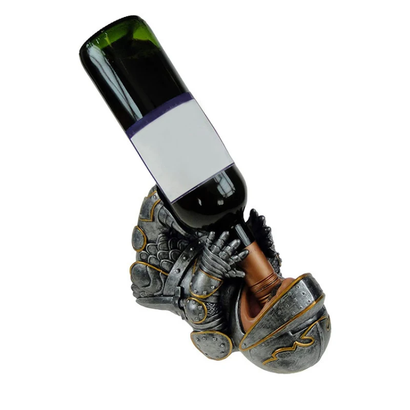 Knight Wine Bottle Holder Resin Armored Figurines Rack Animal Beer Stand Ornament Home Bar Craft Decoration | Дом и сад