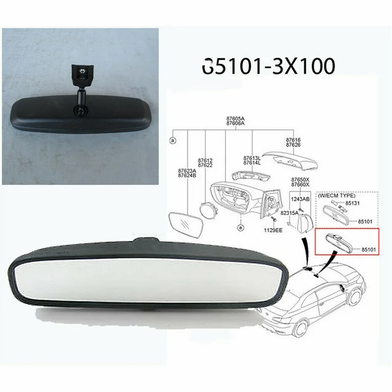 Абсолютно новое автомобильное зеркало заднего вида с автоматическим