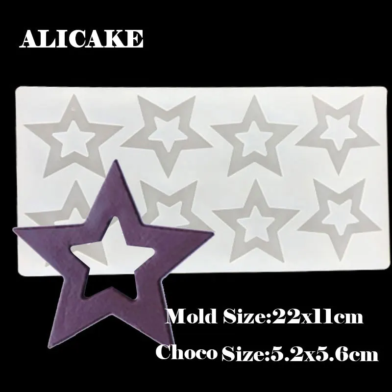 Силиконовая форма для шоколада вафельная полые оценку в пять звезд любовь Форма