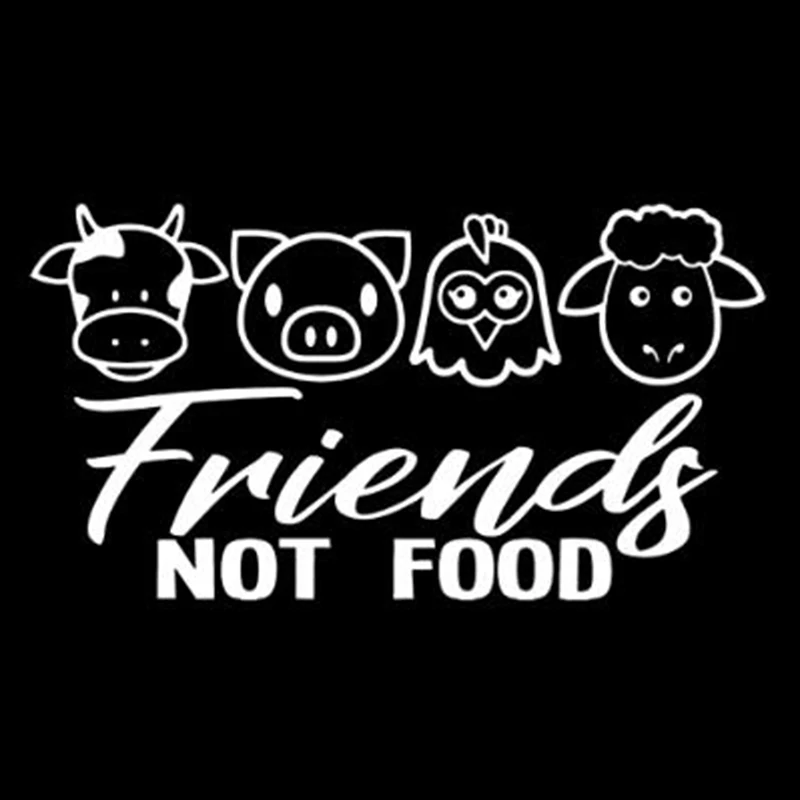 Черные/серебряные интересные наклейки для друзей из веганов без еды корова