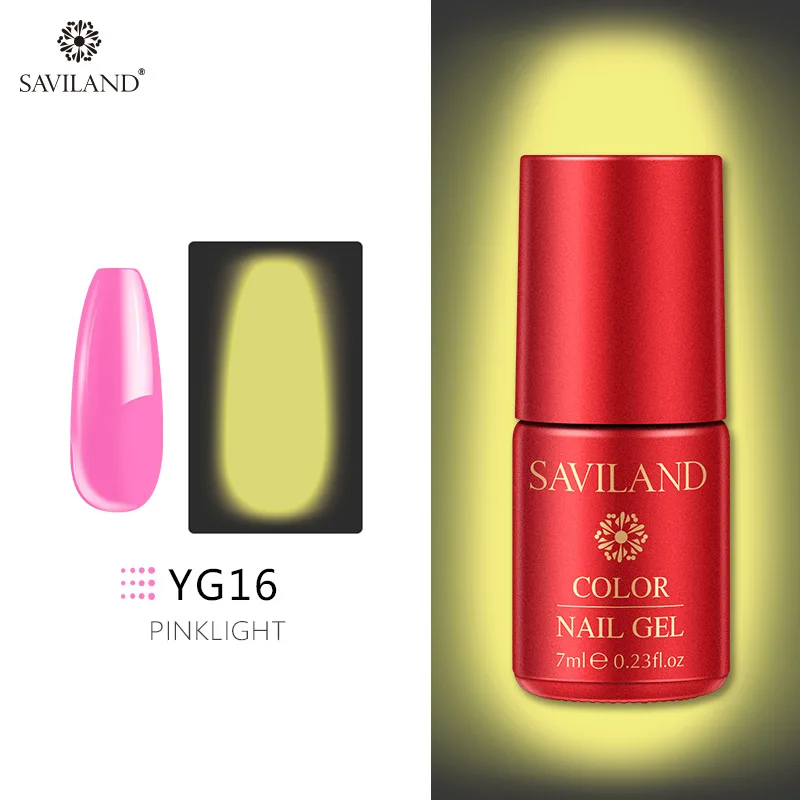 7ml YG16 Светящийся лак для ногтей SAVILAND, не протирает верхнее покрытие, 6 цветов, светящийся в темноте, Гель-лак для ногтей, отмачиваемый, УФ-Гель-лак, блеск в темноте - Цвет: 7ml YG16