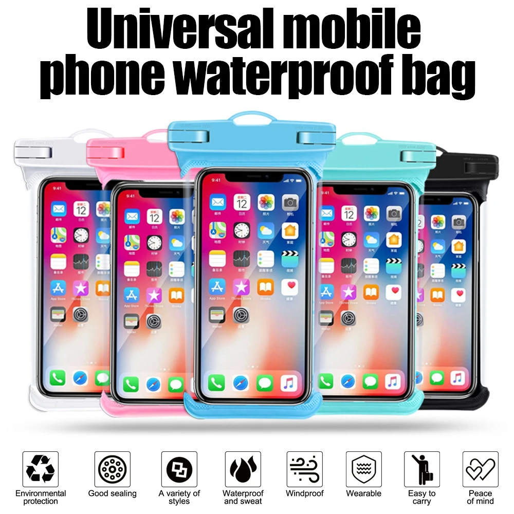 

Universal Waterproof Phone Pouch PVC Underwater Touch Screen Phone Case Dry Bag with Lanyard for iPhone X for Samsung Waterproof
