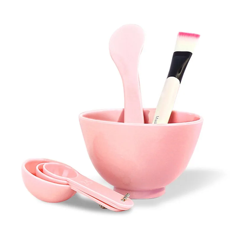 

Face Mask Mixing Bowl Set 4PCS DIY Mask Beauty Tool with Plastic Mask Bowl Stick Spatula Silicone Mask Brushes Measuring Cup