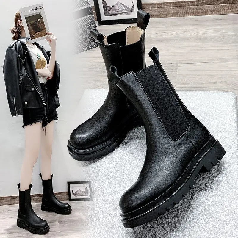 

Slip On Chunky Heel BV Boot Brand Designer New Luxury Chelsea Boots Women Ankle Boots Chunky Winter Shoes Platform Ankle Boots