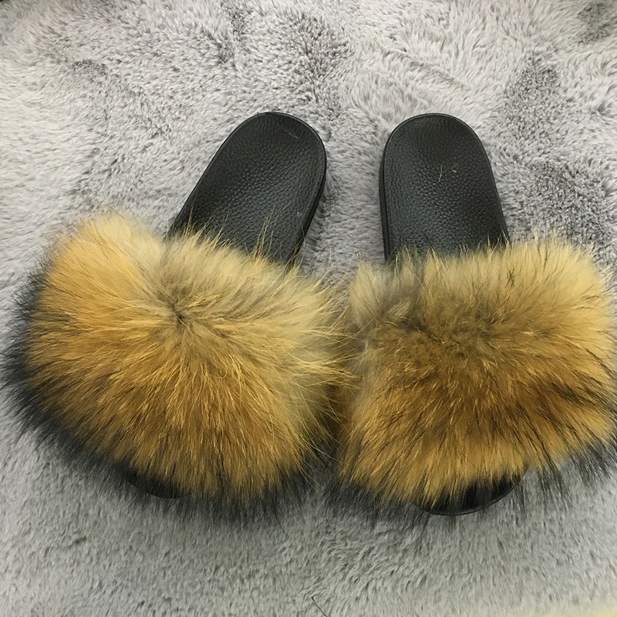 

Лидер продаж, меховые тапочки, женские сланцы из лисьего меха, плюшевые модные туфли, на плоской подошве, лидер продаж