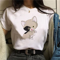 cartoon cat graphic print short sleeve korean fashion casual women t shirt kawaii cute girls tee shirt 90s female clothing