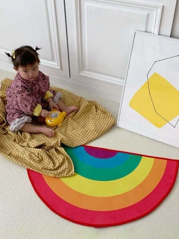 Accesorios de fotograf&iacute;a para beb&eacute;s, Alfombra de viento, fruta, Arco Iris, alfombrilla para pie, alfombrilla para puerta, alfombra decorativa para habitaci&oacute;n de ni&ntilde;os-1