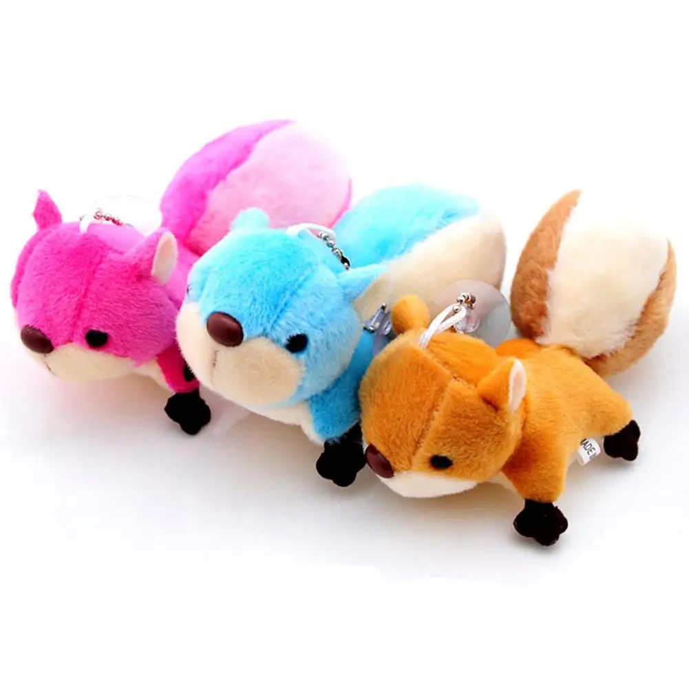 Милая плюшевая белка мягкая кукла брелок для ключей подвесной декор