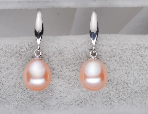 

charming pair of south sea 11-12mm baroque gold pink pearl earring925s