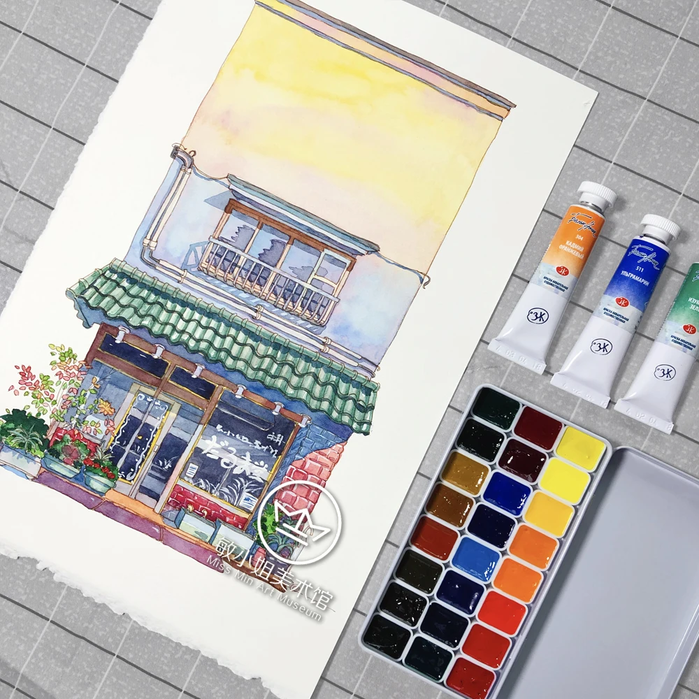 Оригинальную русско белая ночь мастер Класс 24 Цвет акварельные краски в наборе