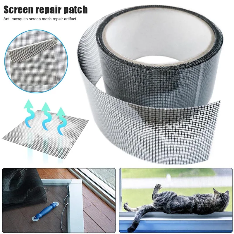 

Window Screen Repair Kit Tape Screen Patch Repair Kit Well Ventilated Strong Adhesive Waterproof Fiberglass Mesh Tape PI669