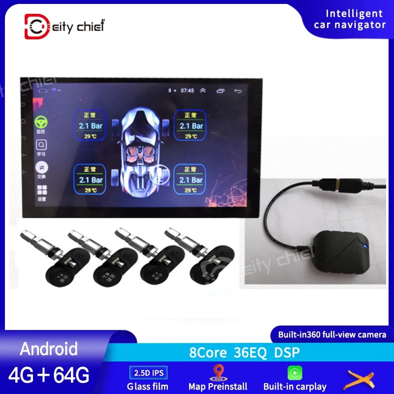 USB Android TPMS монитор давления в шинах/Android навигационная система мониторинга