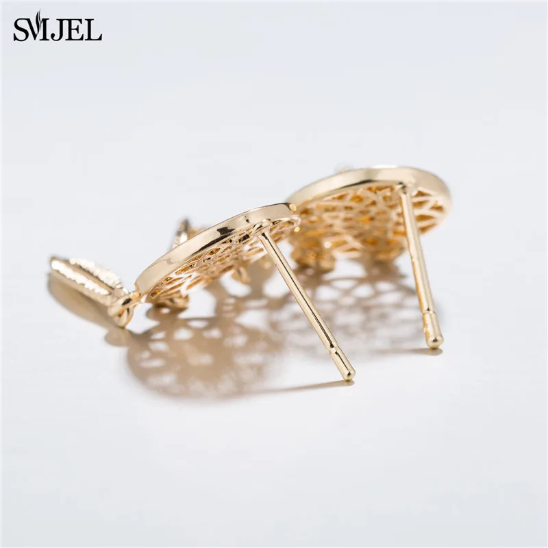 Милые винтажные металлические серьги гвоздики SMJEL в виде подсолнухов новинка 2019