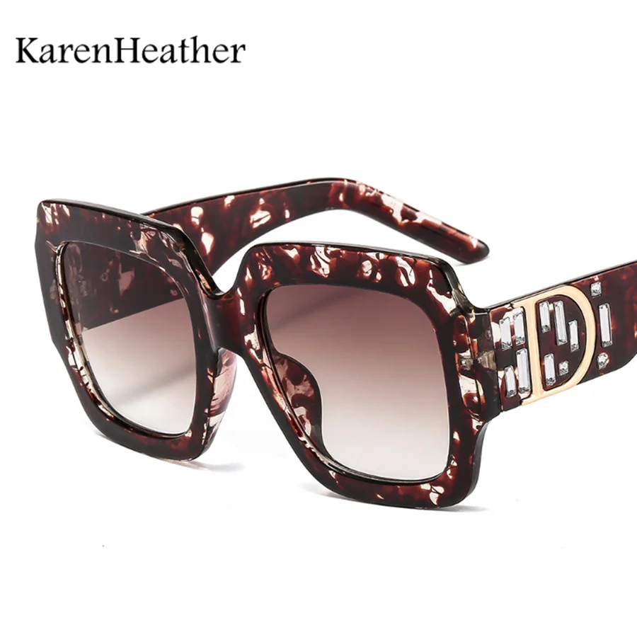 

KarenHeather Brand Designer Luxury Square Sunglasses For Women MenOversized Fashion Shading UV400 Retro Sun Glasses With D