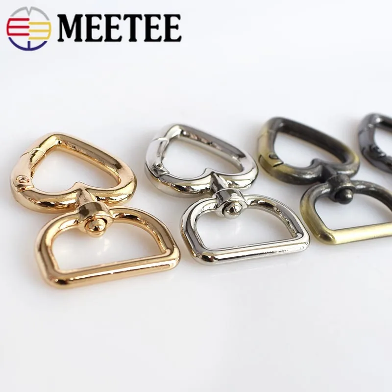 Металлические пряжки в форме сердца для сумок ремешков застежек брелоков