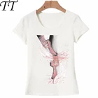 Элегантные художественные футболки, балетная обувь, новая танцевальная футболка, повседневные топы, женские Забавные футболки, летняя модная женская футболка