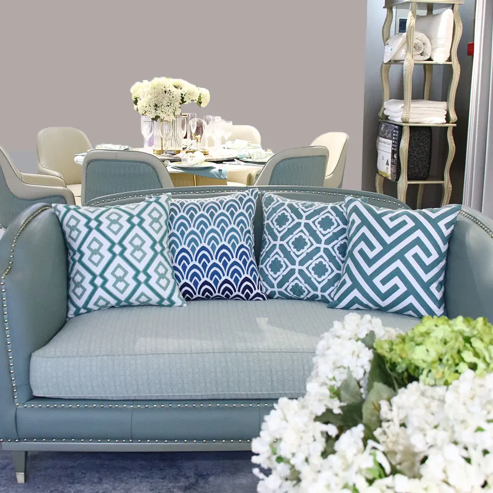 Прочные хлопковые наволочки Zeroomade для подушек с геометрической вышивкой 45 х45