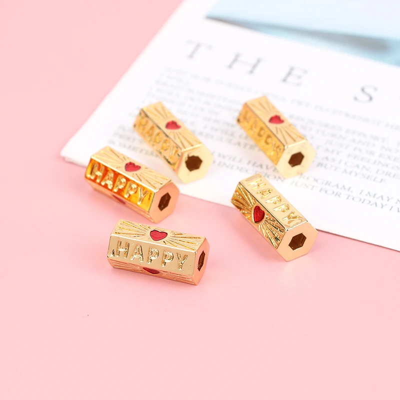 

Красные бусины в форме сердца, металлические бусины на латунной основе, бусины для завязывания, мужские бусины «сделай сам», аксессуары для ...