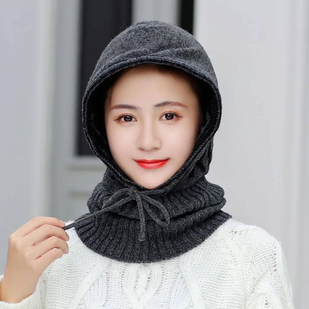 Зимняя теплая вязаная шапка бини мужской шарф Skullies вязаные шапочки зимние шапки