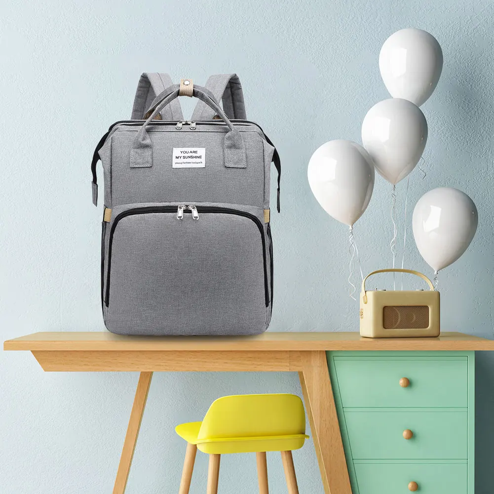 

Portable Crib Nappy Bag Baby Care Changing Diaper Bag Stylish Folding Crib Nappy Bags Mummy Maternity Nappy Bag