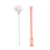 replacement hand free ankle tied cat feather toy charmer wand cat teaser stick bell cat spring interactive toy pet supplies