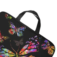 colorful butterflies black tablet sleeve stylish double sided printed laptop sleeve dust proof neoprene laptop computer sleeve