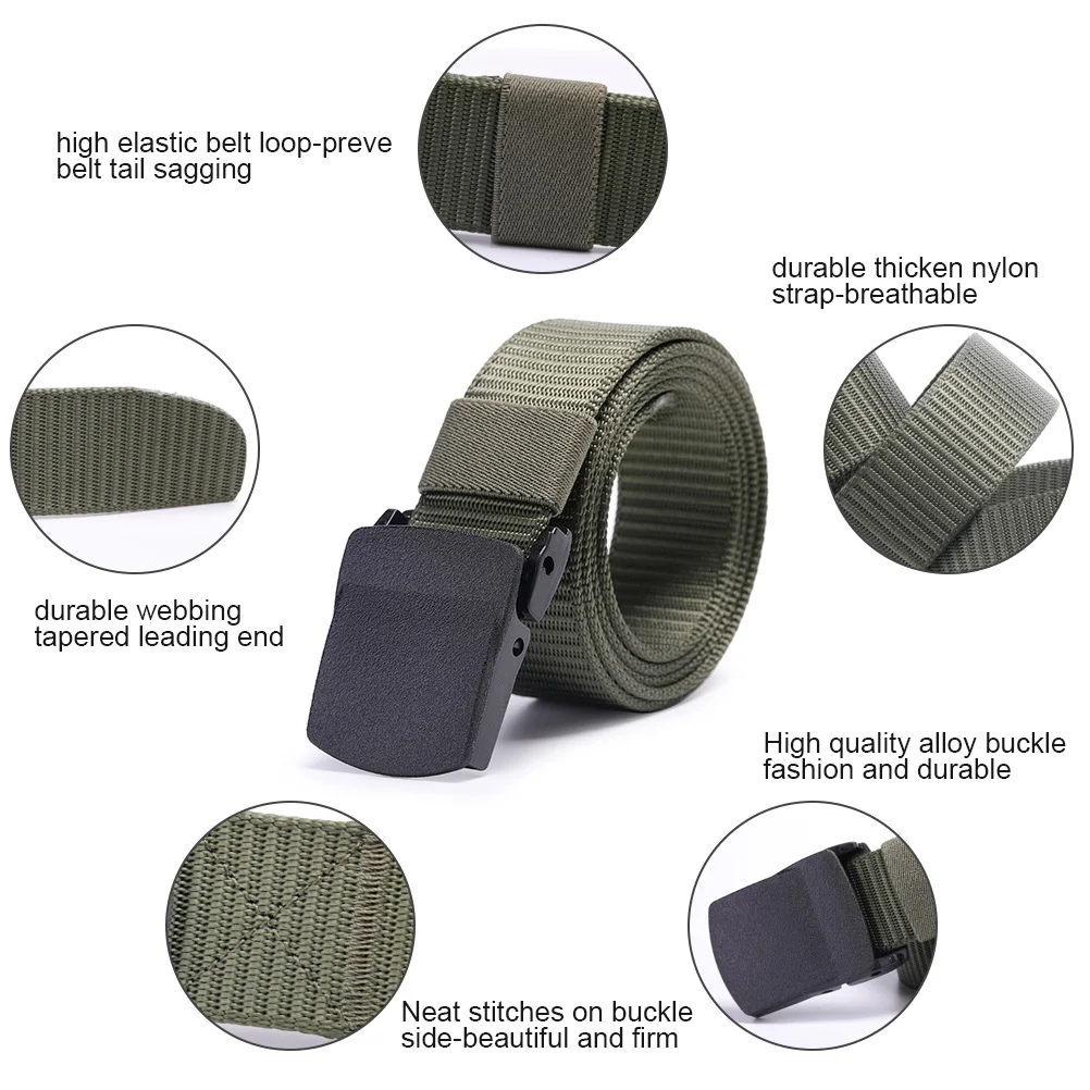 Нейлоновый черный тактический ремень с металлической пряжкой армейский боевой