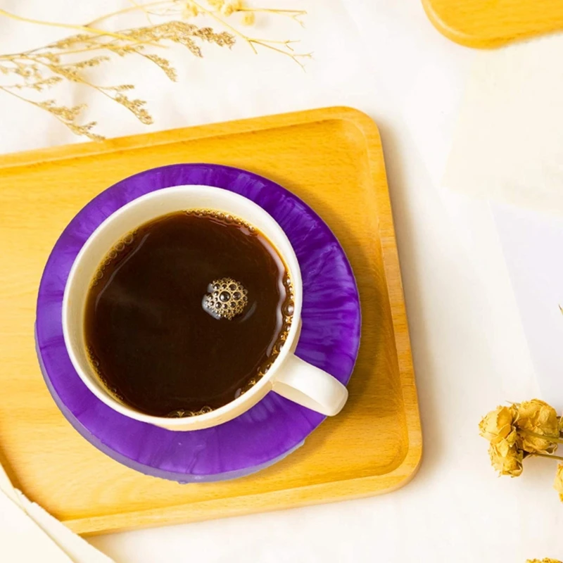 

2021 New 5 Pcs/Set Coaster Epoxy Resin Mold Cup Mat Pad Silicone Mould DIY Crafts Tools