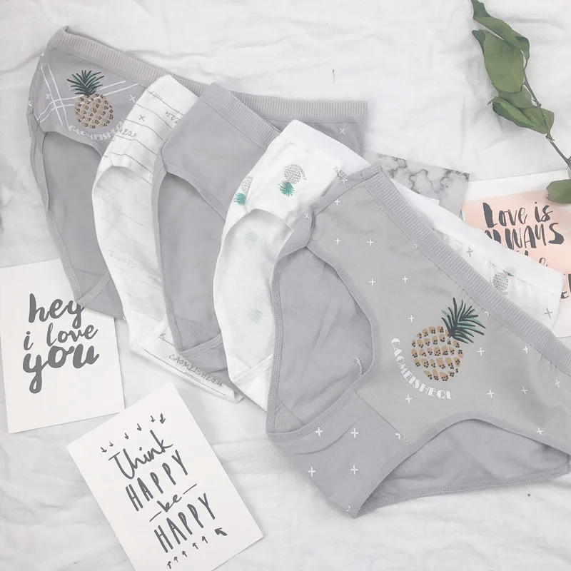 Трусики женские х/б бесшовные с рисунком ананасов|Женские трусики| |