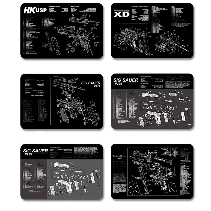 AR-15 AK47 870 Gun Cleaning Rubber Mat 36&quotx12&quot Waterproof Non-Slip with Parts Diagram Instruction Armorer Mouse Pad | Спорт и