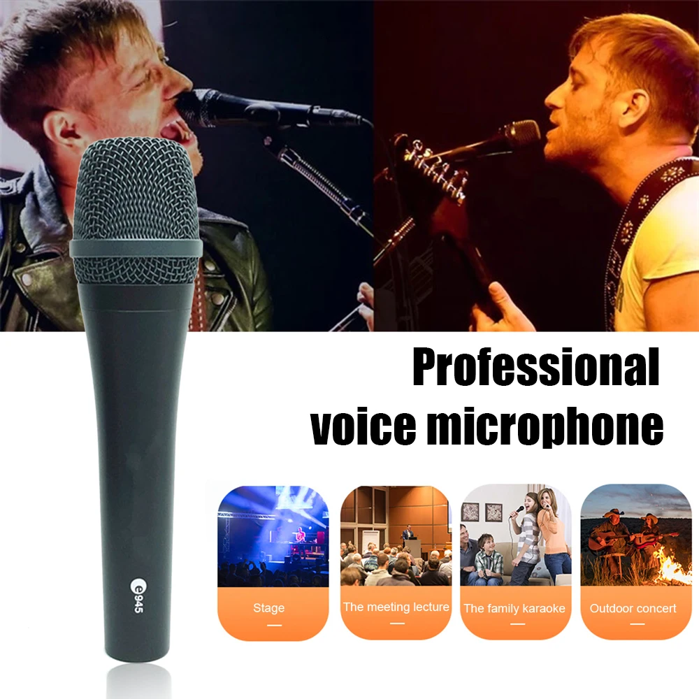 

E945 Wired Microphone Dynamic Cardioid Karaoke Handheld Live Vocal Microphone for Stage Outdoor Performance Family Party