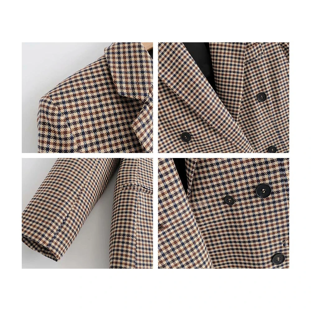 Блейзер Женский двубортный осенне-зимний с отложным воротником | Женская одежда