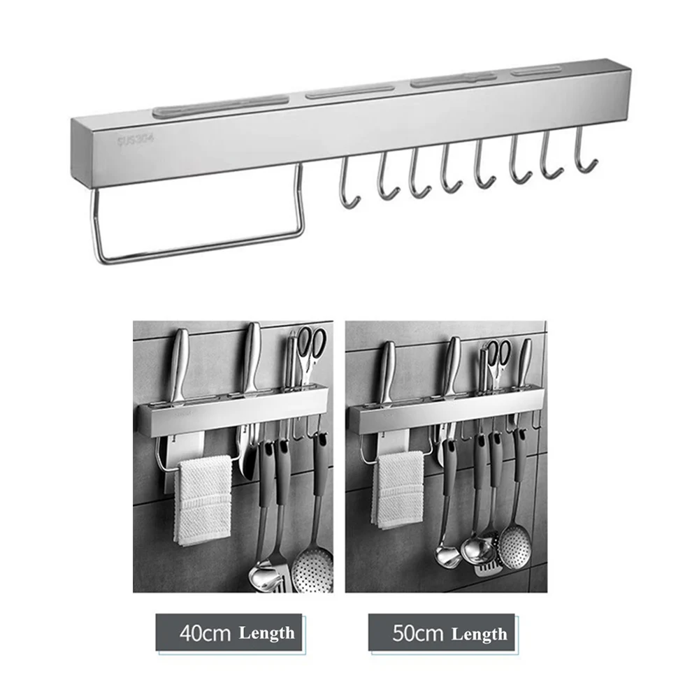 Кухонная полка из нержавеющей стали инструменты держатель для посуды подвесная
